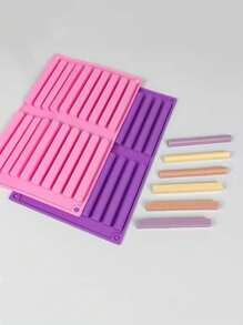 1 pieza/2 piezas Molde de silicona antiadherente - y fácil de desmoldar, apto para panqueques, chocolates, galletas, jabón, etc. - Herramientas DIY rosa y moradas, moldes de chocolate largos, moldes de jabón artesanal, bandejas, multifuncional