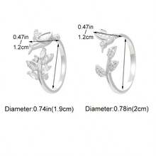 1 件复古铜合金蜂鸟与花卉设计开口戒指，女士时尚珠宝配饰适合日常佩戴，喂蜜蜂戒指