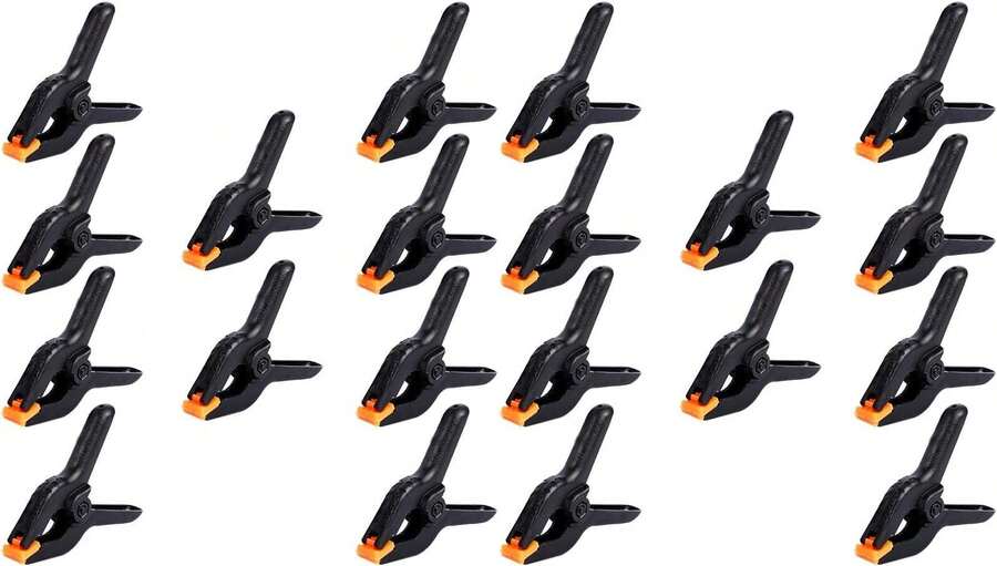 10 paquetes de 10 pinzas de muelle de plástico pequeñas y profesionales de 3.5 pulgadas, de uso pesado, para manualidades y clips de telón de fondo, para soporte de telón de fondo, fotografía, mejoras para el hogar y talla grande - Blanco - Ver 1