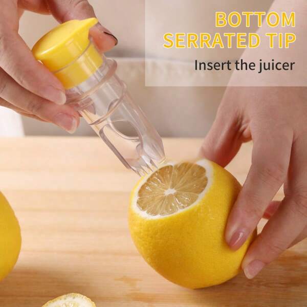 1pc Portable Manual Lemon Squeezer - Lightweight, Reusable Plastic Juicer With Easy-Open Lid, Ideal For Home & Travel, Home Juicing|Ergonomic Design| Plasti
