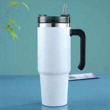 Handle Car Cup Large Capacity Straw Cold Ice Cup 304 Stainless Steel Cold Insulation Water Cup - Multicolor - View 10