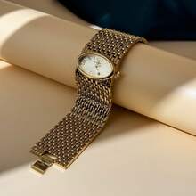 DAYAND NIGHT Brand 2025 New Women's Party Fashion Wrist Watch, Gold Luxury Elegant Quartz Watch, Suitable For Party, Banquet Or Daily Wear. A Perfect Choice For Valentine's Day Gift, Anniversary Gift Or Birthday Gift. Two Colors: Gold Case With Gold Dial, And Gold Case With White Dial - 金色 - 查看 15