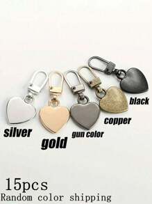 20/15/10/5/3/1 Heart-Shaped Zipper, Quick Installation Zipper Assistant, Detachable Zipper Head, Detachable Zipper Handle For Handbags, Jackets, Jackets, Suitcases - Simple Spare Metal Accessories, Small Gifts, Gifts For Her, Valentine's Day