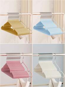 [超值装] 10 件重型金属衣架 | 防滑凹槽，无痕设计，适用于浴室、卧室、衣橱、衣柜、宿舍整理 - 彩色 - 查看 9