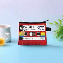 全框印花零钱包，带胶带图案，女士钱包，迷你钱包，钱包，旅行钱包