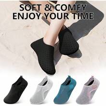 Scurtain Barefoot Shoes Women Men Beach Swim Aqua Socks Summer Quick-Dry Sandals Slippers - 黑色 - 查看 6