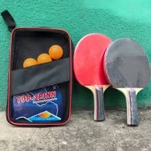 2pcs Professional Table Tennis Rackets Highly Elastic Training Set, Indoor/Outdoor Sports Equipment, Include 2 Table Tennis Rackets, Racket Bag, And 3pcs Ping Pong Balls