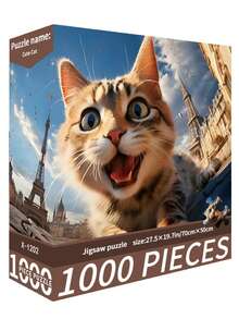 1 Scatola 1000 Pezzi Puzzle, Dimensioni Grandi 70cm*50cm, Stile Paesaggistico e cartoni animati, Giocattolo Antistress, Decorazione Artistica, Adatto Come Regalo di Natale, Ognissanti e Altre Occasioni