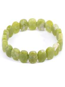 1 pieza Brazalete de piedra natural CSJA para hombres y mujeres, pulsera con cuentas ovaladas facetadas de obsidiana, cuarzo rosa, cristal de roca y ojo de tigre, joyería de verano, regalo