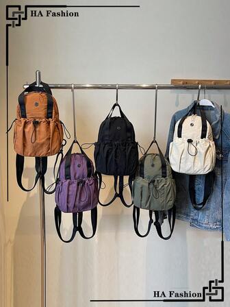 1 件迷你轻便多口袋背包单肩包，多功能时尚，适合女性，休闲手提包，适合返校