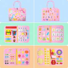 1PC Busy Board Toddlers Sensory Activity Board - Montessori Toys 3-5 Years Old Boy Airplane Car Travel Essentials Kids Road Trip Games Quiet Book Birthday Gifts Preschool Learning Toy Baby Educational Toys