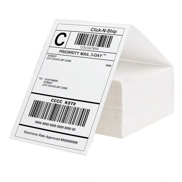 500 Stück 4X6 Zoll Thermoetikett, 10cm x 15cm, perforierte Halterung für Thermodrucker - kompatibel mit Zebra und Rollo Druckern, Schulbedarf, Schulanfang