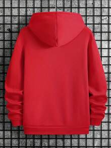 Cold Weather Blouse - Kangaroo - Personalized BOS Writing Design - Premium Knit - 30.1 - 100% Cotton - Casual - Warm - Winter Spring / Autumn Regular Fit Pocket Drawstring - 紅色 - 查看 4
