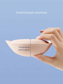 Miếng độn ngực dày 6cm có thể tháo rời, cúp ngực nâng ngực, miếng độn ngực vô hình cho ngực nhỏ, miếng độn ngực silicon cho áo ngực hở lưng, miếng nâng ngực thoáng khí và nhẹ. - Màu be - Xem 3
