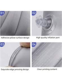 2/1 pieza Almohada decorativa inflable de PVC con flocado de talla grande, cojín gruadrado para viajes al aire libre, siesta, respaldo y asiento