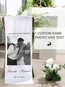 Custom Wedding Ceremony Aisle Decorations, Welcome Chair Covers, Wedding Decorative Flags, Multi-Style And Multi-Size Options, Personalized With Names, Photos And Text To Create A Unique Romantic Wedding, Durable - Multicolor - View 18