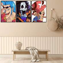 ONE PIECE 3 Pieza Set de Arte Mural Pop, Decoración de Habitación, Decoración para el Hogar, One Piece - USOPP&&ZORO, SANJI&& Boa Hancock, Poster de Anime Versión Japonesa, Arte de Pared de Anime para Dormitorio, Sala de Estar (Sin Marco)