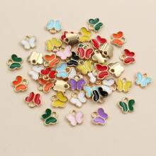 50 peças 8x8,5 mm pequenos pingentes de borboleta de liga multicoloridos para pulseiras colares acessórios para fazer joias faça você mesmo