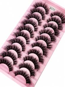 2 Box 20 Pairs False Fluffy Russian Strip Lashes 3D Fake Lashes Makeup Messy False Eyelashes Fluffy Thick Lashes 8D Volume D Curly Fake Eyelashes - 2 box fly19 - 查看 2
