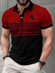 Camisa polo de manga corta casual de negocios para hombres de talla grande