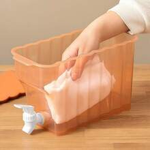 1 件大容量带开关水龙头冷冻饮料分配器 - 耐用塑料柠檬水、果汁和冷饮冰箱 - 便携式户外野餐、派对和烧烤冰箱，适合春季郊游、节日聚会、家庭聚会冷却配件 | 透明设计 | 盖分配器，冰箱饮料分配器