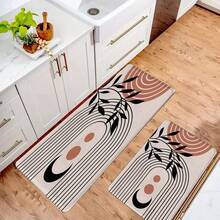 1 pieza Alfombra decorativa, alfombra de piso para baño/cocina de superficie suave y mullida, de estilo minimalista clásico, con diseño abstracto de líneas, geométrico y floral, cómoda y anti-fatiga, para decoración del hogar - Multicolor - Ver 9