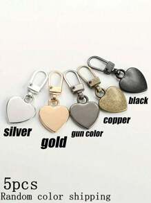 20/15/10/5/3/1 Heart-Shaped Zipper, Quick Installation Zipper Assistant, Detachable Zipper Head, Detachable Zipper Handle For Handbags, Jackets, Jackets, Suitcases - Simple Spare Metal Accessories, Small Gifts, Gifts For Her, Valentine's Day