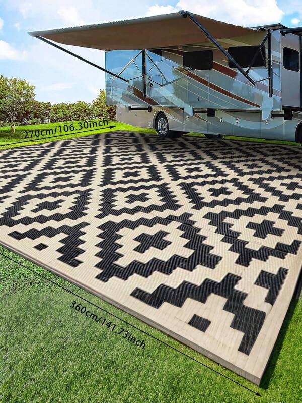 5ft X 8ft Outdoor Rug, Waterproof Plastic Straw Floor Mat - UV Resistant Reversible Indoor/Outdoor Rug For Porch, Camping, Pool Side, RV, Balcony, Garden, Patio, Patio Sofa, Easy To Clean