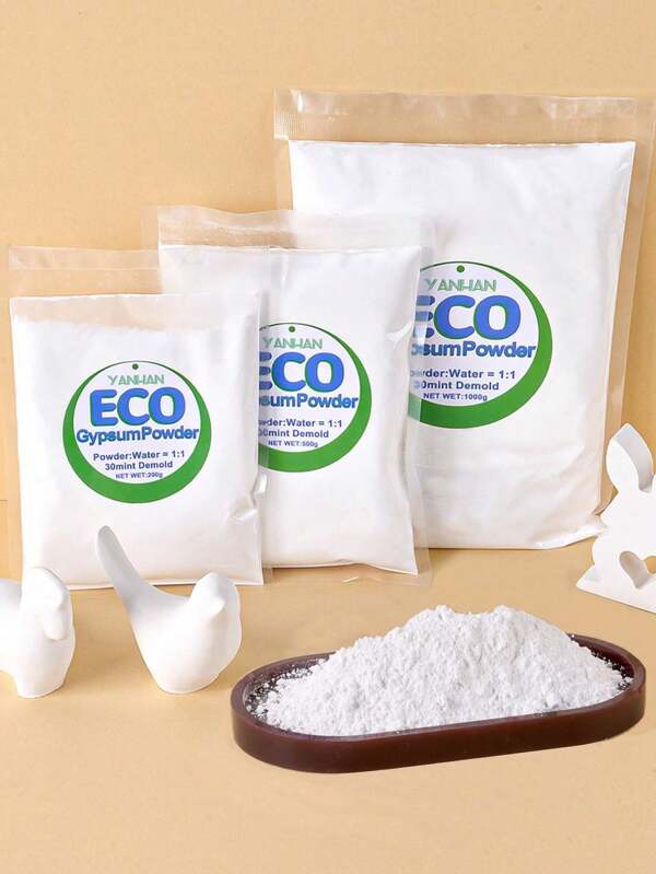1000g/500g/200g Polvo de yeso de alta densidad, polvo de yeso, fácil de mezclar para manualidades caseras, moldes de escultura, fabricación de jarrones, decoración del hogar, 1000g/600g/500g/200g