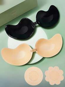 1/2 件硅胶乳贴 - 可重复使用自粘式聚拢垫 - 女士隐形内衣，低调内衣配件，让您每天都充满自信
