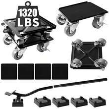 9PCS Heavy-Duty Furniture Moving Dolly Set - 1320LBS Capacity With 360° Swivel Wheels For Sofa/Cabinet/Appliances - 9-piece Set - View 7