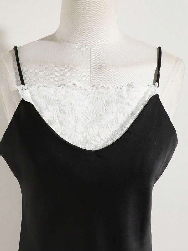 1 pièce Tissu à motif géométrique circulaire de plante florale pour femme, col sexy anti-éblouissement noir/blanc. Convient pour les fêtes, les sorties, les robes, la scène