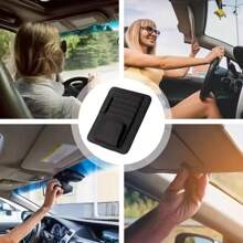 Car Sunshade Storage Bag, Sunglasses Holder Suitable For Car Sunshade PU, Car Interior Accessories Storage, Travel Document Holder Suitable For Car Glasses Clip Bag, Card Bag, ID Clip, Ticket, Business Card, Interior Storage Bag