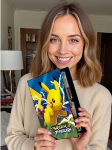 pokemon Portafolios para cartas Pokémon, caja protectora de colección de 4 bolsillos, álbum de cartas de 30 páginas que puede contener hasta 240 cartas para diversas colecciones de cartas