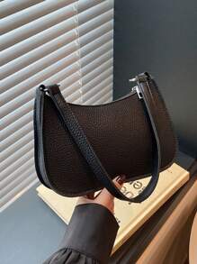 Bolso de hombro tipo tote minimalista y moderno, bolso vintage retro de debajo del brazo, bolso baguette ligero de alta gama con cremallera para llevar en la mano, bolso pequeño multifuncional de gran capacidad, estilo callejero chic europeo y americano, adecuado para fiestas, viajes al trabajo y almacenamiento de cosméticos