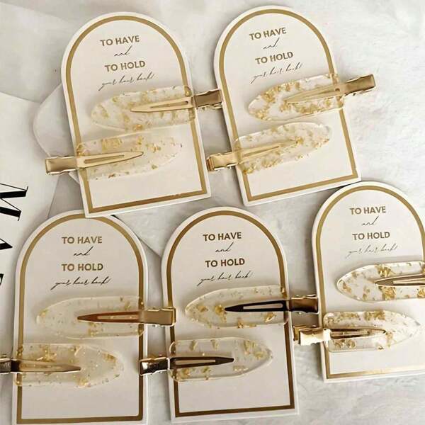 12/10/6/4/2 pièces Pinces à cheveux pailletées dorées pour femmes, pinces à cheveux élégantes pour demoiselles d'honneur avec dos en carton décoratif - cadeau de fiançailles/mariage parfait et cadeau portable sans pli. Cadeaux d'anniversaire d'été, fournitures scolaires, décoration de chambre