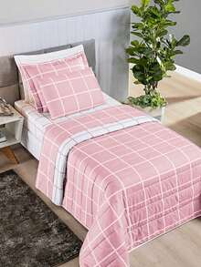 Bedspread 3 Pieces King\Queen\Double\Single Double Sided 200 Thread Count Percale Austin Quilted - Rose - View 4