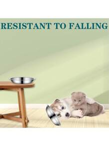 1 buc. Bol pentru hrană pentru pisici din oțel inoxidabil, 5,3/6,1/6,9 inch (aprox. 13,5/15,5/17,5 cm), potrivit pentru pisici de interior, vas pentru hrană umedă puțin adânc și lat, bol pentru hrănirea animalelor de companie pentru pisici, câini mici și pui