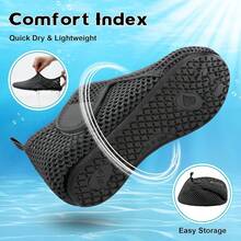 Scurtain Barefoot Shoes Women Men Beach Swim Aqua Socks Summer Quick-Dry Sandals Slippers - Meshgrey - 查看 5