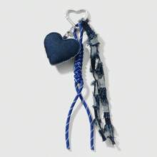 1pc Vintage Chic & Fashionable Multi-Color Faux Pearl Rhinestone Denim Star & Heart Shape DIY Keychain & Bag Accessory Suitable For Women Daily Wear Or Holiday Gift - Multicolor - View 15