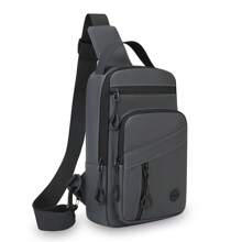 1 bolsa de peito leve para atividades ao ar livre, bolsa de ombro de grande capacidade, bolsa tiracolo versátil e moderna, bolsa mensageiro esportiva masculina, bolsa com zíper múltiplo e vários compartimentos, adequada para motocicleta, ciclismo, deslocamento diário, escola, viagens