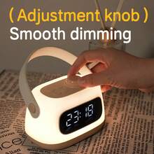 带灯儿童数字闹钟，男孩女孩适用灯光闹钟，电池供电儿童睡眠训练器，带夜灯、倒计时、贪睡功能、3 种亮度等级和彩色灯光，带发声器、夜灯、贪睡和定时器功能的儿童数字闹钟，灯光闹钟学校装饰学校惊喜宿舍装饰返校 - 淺粉色 - 查看 7