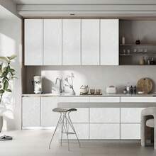 1 卷白色仿丝家居装饰自粘式撕开粘贴墙纸，卧室装饰，客厅装饰，厨房橱柜墙贴，加厚可移除接触纸，用于台面家具翻新墙纸卷