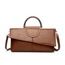 Fashionable Versatile Elegant Business Women Vintage Chic Minimalist Alligator Textured One Shoulder Messenger Bag, Suitable For Shopping, Dating, Commuting, Popular New Design Handbag - Multicolor - View 14