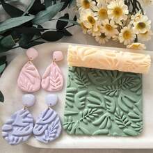 9 Styles Polymer Clay Texture Roller, Flowers Grass Geometric Pattern High-Precision Polymer Clay Crafting Tools For Polymer Clay Earrings Jewelry, Work With Polymer Clay Cutters, 3D Printed Texture Roller - 肌理滾軸 - 查看 9