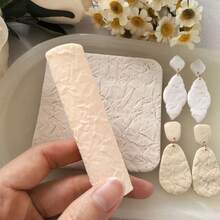 9 Styles Polymer Clay Texture Roller, Flowers Grass Geometric Pattern High-Precision Polymer Clay Crafting Tools For Polymer Clay Earrings Jewelry, Work With Polymer Clay Cutters, 3D Printed Texture Roller - 肌理滾軸 - 查看 14