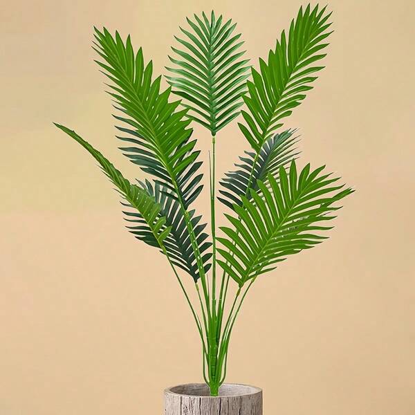 1 Strauß künstliche grüne Sagopalme, geeignet für Wohnzimmer, Eingangsbereich, Tischplatte, Innen-/Außenbereich, tropische Pflanze, Geschenk zum Geburtstag/Einzug, ohne Topf