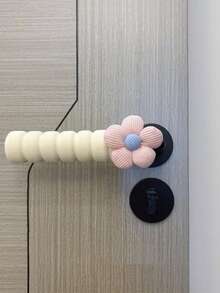 1/2pcs Flower Pattern Door Knob Protector, Soft Cover To Prevent Collision And Static Electricity, Suitable For Left And Right Hand Side