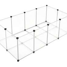 12PC Panels Pet Playpen , Small Animal Playpen, Pet Fence Indoor, DIY Plastic Enclosure For Guinea Pigs, Bunny, Hamsters, Hedgehogs