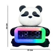 Caixa De Som Urso Panda Com Relógio 5W Eletromex EL-1075 - Preto e Branco - Visão 4